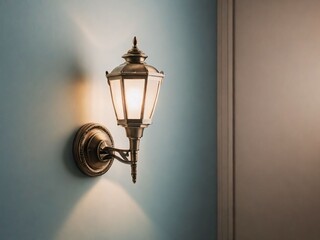 Wall lamp design in copy space background 