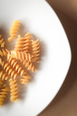 noodles on a solid color background, eat, noodles, cooking, top view, flat lay