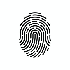 Black Fingerprint on White Background security identification