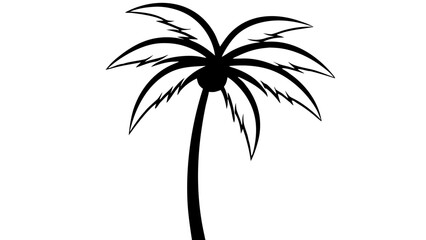 Obraz premium Black Silhouette Palm Tree Clipart Tropical Plant white
