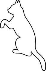 Cat shape outline icon in black vector style, designed for elegant pet logo concepts.
