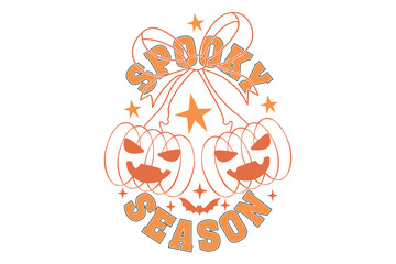 Spooky Season EPS Halloween Pumpkin T-shirt Design