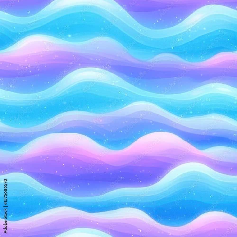 Sticker dreamy pastel wave: a mesmerizing abstract pattern of undulating waves in soft pastel hues of blue, 