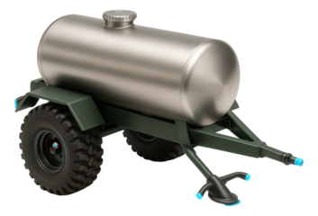 All-terrain water tanker with large off-road tires and side sprayers