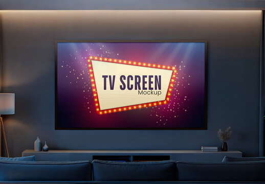 TV Screen Mockup Home Cinema