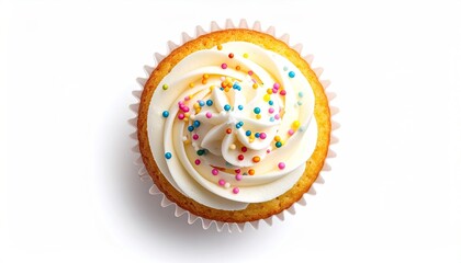 Delicious cupcake with colorful sprinkles