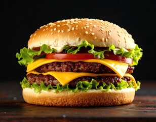 Delicious double cheeseburger