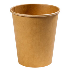 Brown kraft paper food container cup disposable soup container to go packaging for restaurants and catering on transparent background