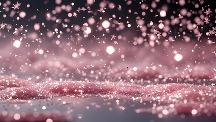 Elegant pink glitter cascade, creating a festive and magical shimmer effect