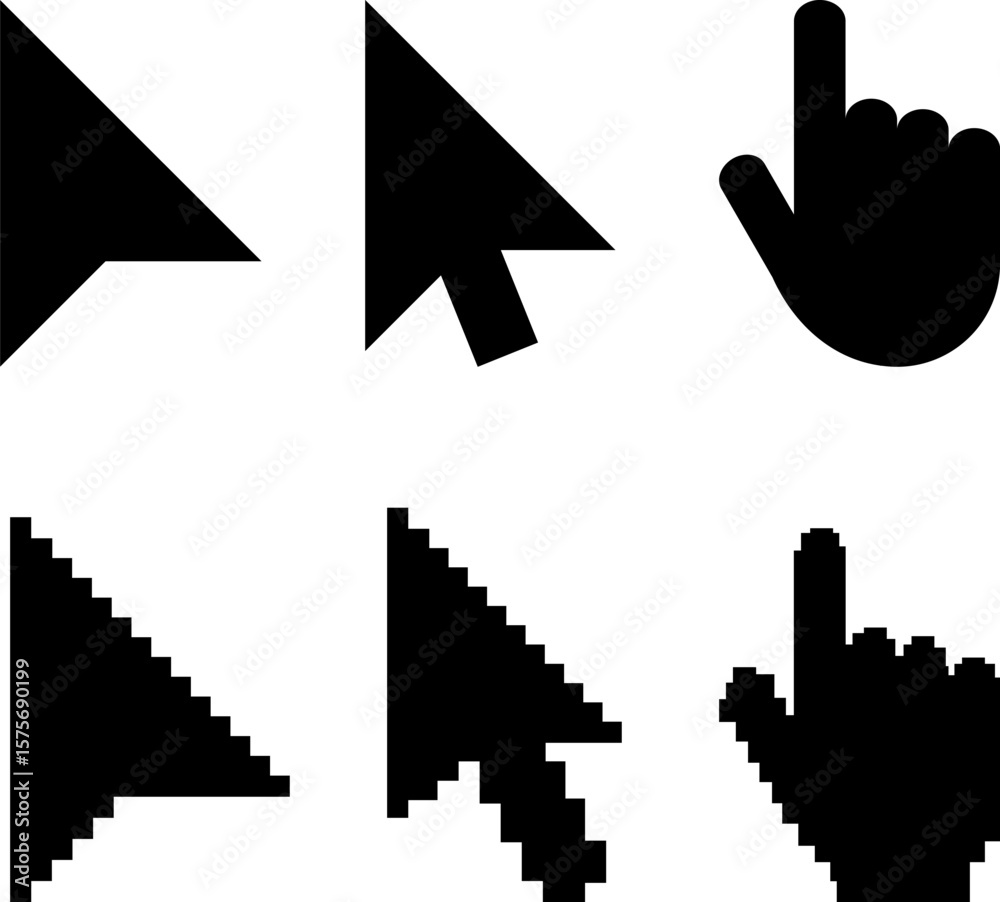 Fototapete mouse click pointer icon set.