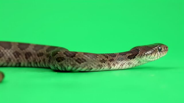 Spotted Python on Green Screen