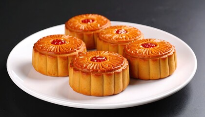 Delicious mooncakes on a plate