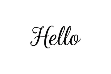 hello script style text handwriting