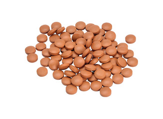 Pile of pills on transparent background