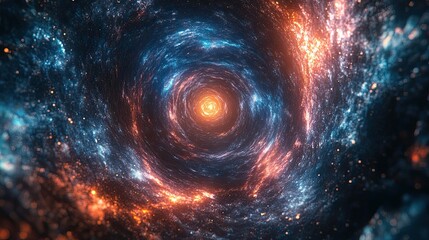 Vivid cosmic tunnel with swirling colors, glowing stars, and deep space energy, sci-fi and futuristic background concept