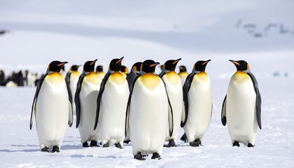 Fototapeta premium Emperor penguins on snow