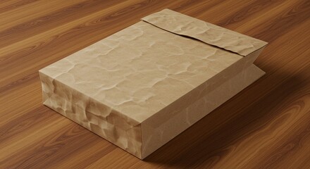 Handmade-style paper bag for eco-friendly product packaging mockup, for zero-waste and plastic-free branding material concepts.