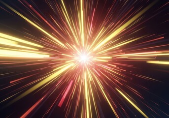 Obraz premium Hyperspace Jump: A journey through vibrant cosmic rays