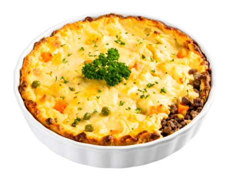 Delicious homemade shepherds pie ready to eat