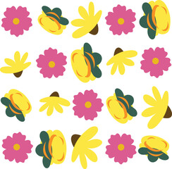 Abstract Floral Background Design with Artistic Botanical Elements