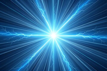 Obraz premium Abstract Blue Energy Burst: Dynamic Speed Lines and Electric Lightning Streaks Background