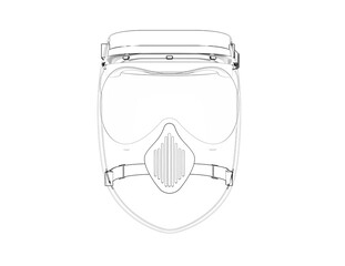 Athletic Supporter Line Art: Essential Jockstrap for Groin Protection and Sports Support. Technical illustration for active lifestyle, fitness safety, and athletic performance, black lines on white.