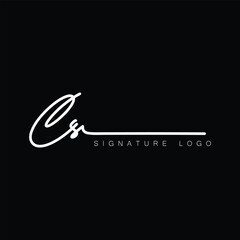 CS Handwritten initial letter, CS simple signature vector CS logo , CS beauty logo , CS photography letter logo design.