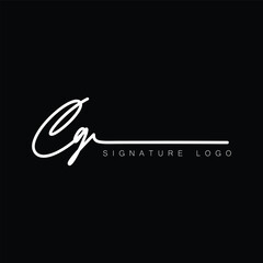 CG Handwritten initial letter, CG simple signature vector CG logo , CG beauty logo , CG photography letter logo design.