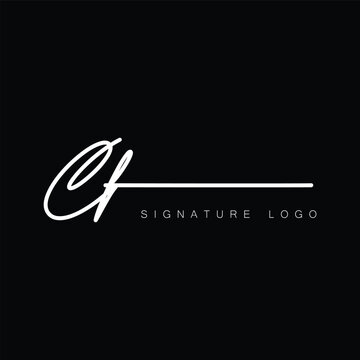 CF Handwritten initial letter, CF simple signature vector CF logo , CF beauty logo , CF photography letter logo design.