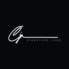 CJ Handwritten initial letter, CJ simple signature vector CJ logo , CJ beauty logo , CJ photography letter logo design.