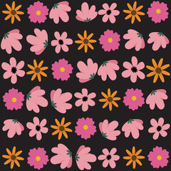 Florar Pattern. Abstract Floral Background Design with Artistic Botanical Elements