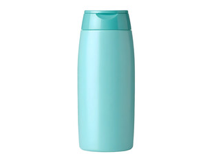 Turquoise shampoo bottle on black background