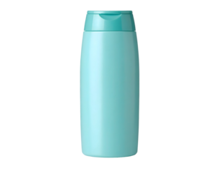 Turquoise shampoo bottle on black background