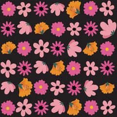 Florar Pattern. Abstract Floral Background Design with Artistic Botanical Elements