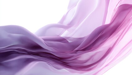 Obraz premium Abstract Flowing Purple Fabric Against White Backdrop, Evoking Elegance and Femininity for Fashion and Beauty Campaigns : Generative AI