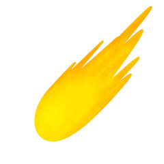 Golden Comet Streak: Stylized Celestial Body on White