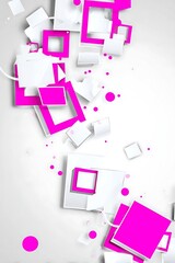 Abstract design with overlapping squares and circles.