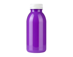 Purple bottle on black background studio shot