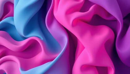 Obraz premium Abstract swirl of vibrant pink, purple, and blue fabric