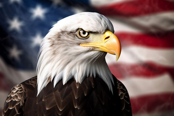 Naklejka premium Generative AI colorful memorial independence day american flag day holiday eagle symbol image illustration