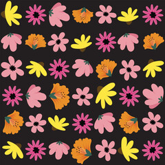 Florar Pattern. Abstract Floral Background Design with Artistic Botanical Elements