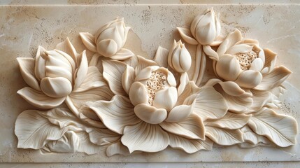 Delicate carved lotus flowers showcase exquisite craftsmanship.
