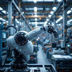 Industrial factory machinery and equipment in a manufacturing plant
