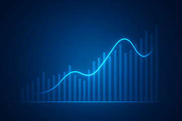 Stock chart and financial growth graph representing investment strategy, market analysis, and business trading performance in global financial exchange
