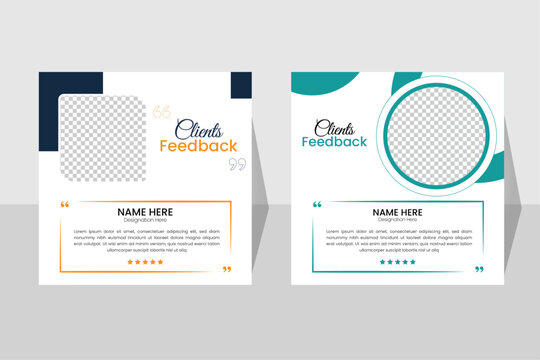 Creative Client testimonial editable vector template design
