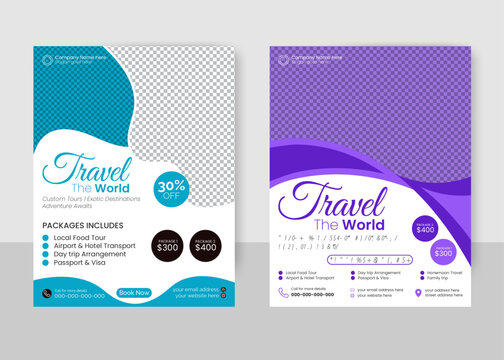Letter size Travel Agency Flyer template Design for travel agency growth