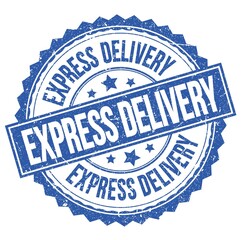 Fototapeta premium EXPRESS DELIVERY text on blue round stamp sign