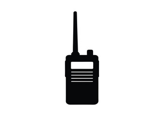 Obraz premium Walkie Talkie silhouette Black Vector white background