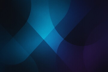 Fototapeta premium Soft Geometric Abstract Background in Blue and Purple - Curved overlapping shapes with subtle grain, dark modern gradient; ideal for tech banners, presentations, and website headers.
