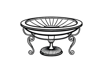 Silhouette of cocktail table isolated on a white background